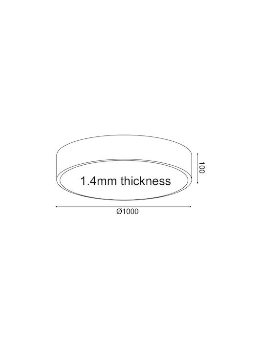 Aca Optimus Στρογγυλό Εξωτερικό LED Panel 100W με Ρυθμιζόμενο Λευκό Φως 100εκ.