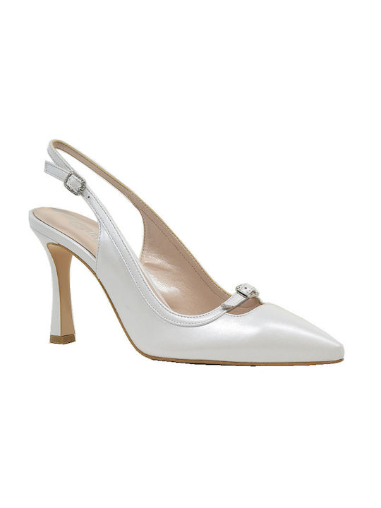 Fardoulis Leather White Heels