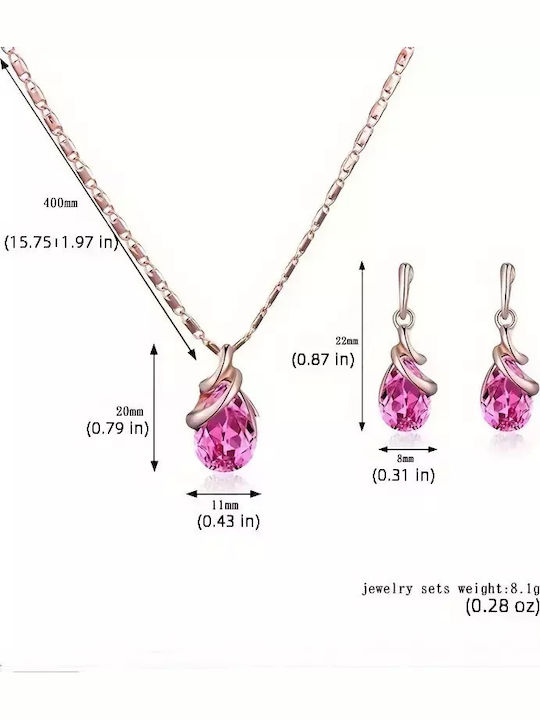 Set with Necklace , Earrings & Pendant with Stones