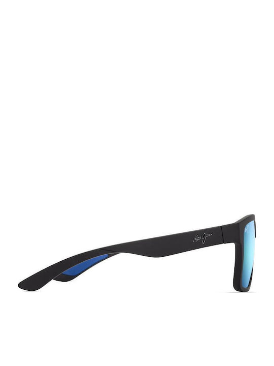 Maui Jim Ανδρικά Γυαλιά Ηλίου με Μαύρο Κοκκάλινο Σκελετό και Μπλε Καθρέφτη Φακό B897-02B