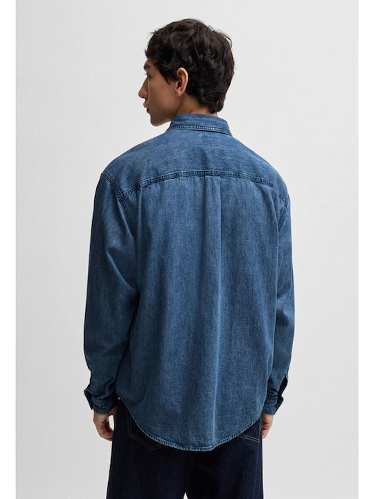 Hugo Boss Long-sleeved Denim Shirt Blue