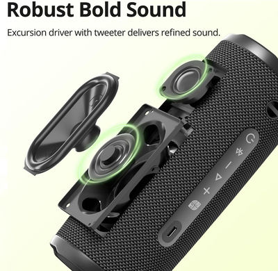 Tronsmart Mirtune C3 Plus Wasserdicht Bluetooth-Lautsprecher 30W mit Akkulaufzeit bis zu 18 Stunden Schwarz