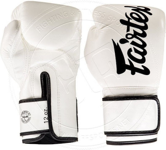 Fairtex Boxhandschuhe aus Synthetikleder für Kampf Weiß