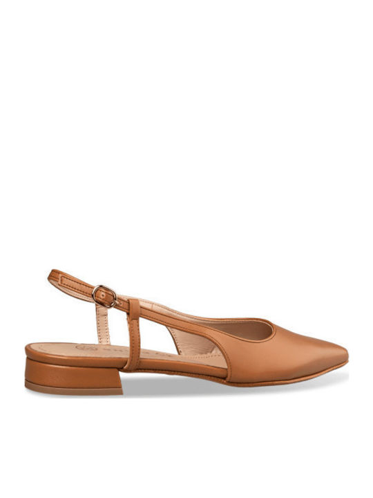 Γυναικείες Μπαλαρίνες Slingback σε Καφέ Χρώμα