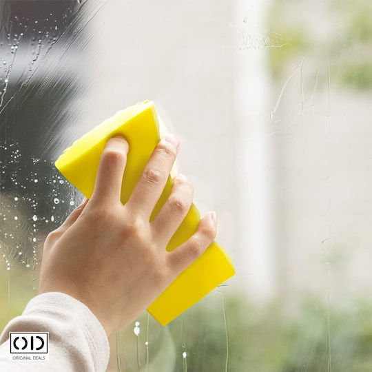 Magic Sponge Universal Cleaning High Liquid Absorption Capacity Anti-static Anti-allergic Size 10.5 Cm X 5.5 Cm X 4.5 Cm Yellow Original Deals