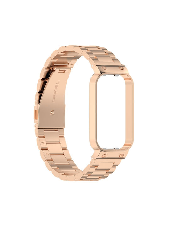 Λουράκι Ανοξείδωτο Ατσάλι Ροζ Χρυσό (Smart Band 8 Active)