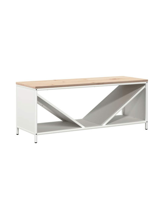 vidaXL Wooden Shelf Wood Storage 100.5x35.5x40cm White