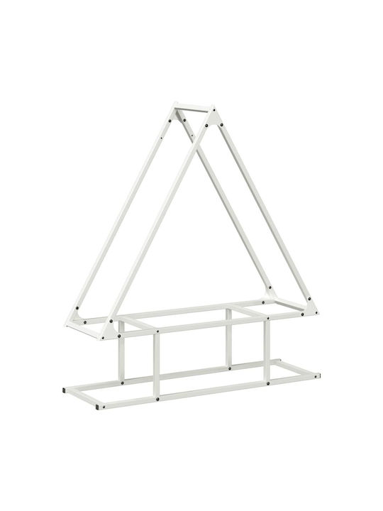 vidaXL Inox Ράφι Αποθήκευσης Ξύλων 80x25x90cm Λευκό