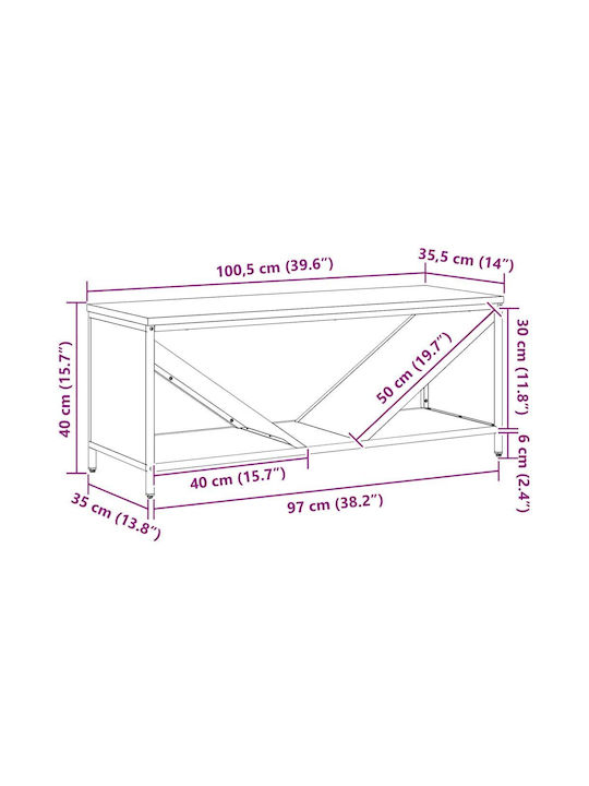 vidaXL Firewood Wooden Shelf Wood Storage 100.5x35.5x40cm Black