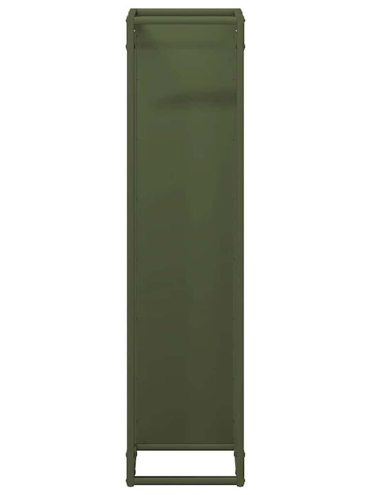 vidaXL Inox Ράφι Αποθήκευσης Ξύλων 25x25x100cm Πράσινο