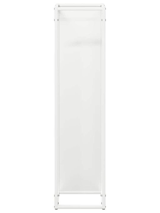 vidaXL Inox Ράφι Αποθήκευσης Ξύλων 25x25x100cm Λευκό