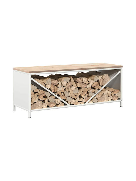 vidaXL Wooden Shelf Wood Storage 100.5x35.5x40cm White