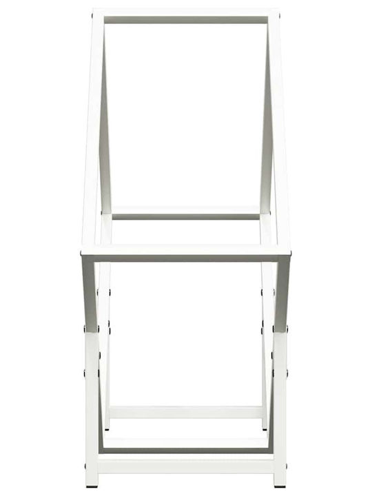 vidaXL Inox Ράφι Αποθήκευσης Ξύλων 60x25x60cm Λευκό