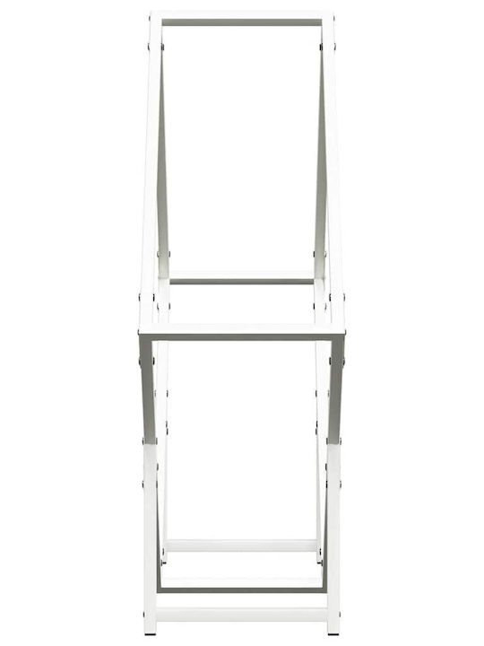 vidaXL Inox Ράφι Αποθήκευσης Ξύλων 80x25x80cm Λευκό