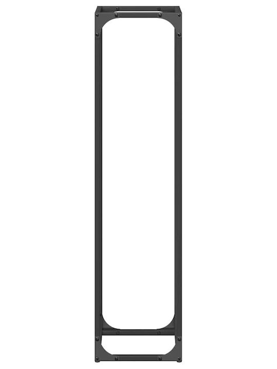vidaXL Inox Ράφι Αποθήκευσης Ξύλων 25x25x100cm Μαύρο