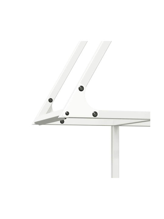 vidaXL Inox Ράφι Αποθήκευσης Ξύλων 80x25x90cm Λευκό
