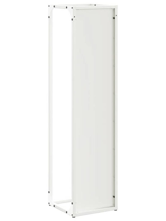 vidaXL Inox Ράφι Αποθήκευσης Ξύλων 25x25x100cm Λευκό