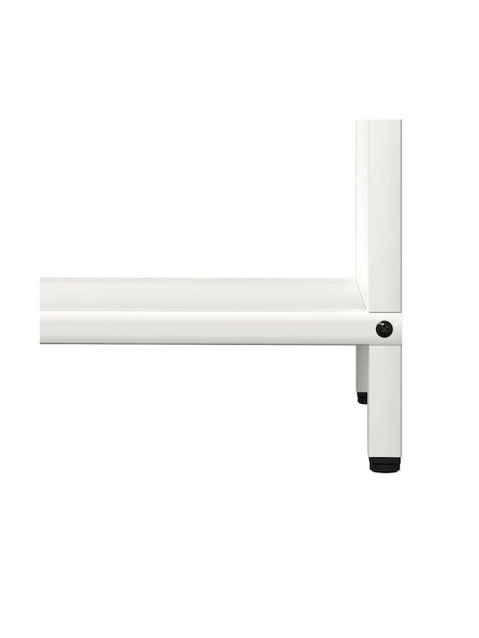 vidaXL Inox Ράφι Αποθήκευσης Ξύλων 60x25x90cm Λευκό