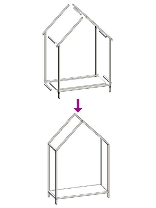 vidaXL Дърва за огрев Inox Рафт Съхранение на Дърва 60x25x90см Зелен