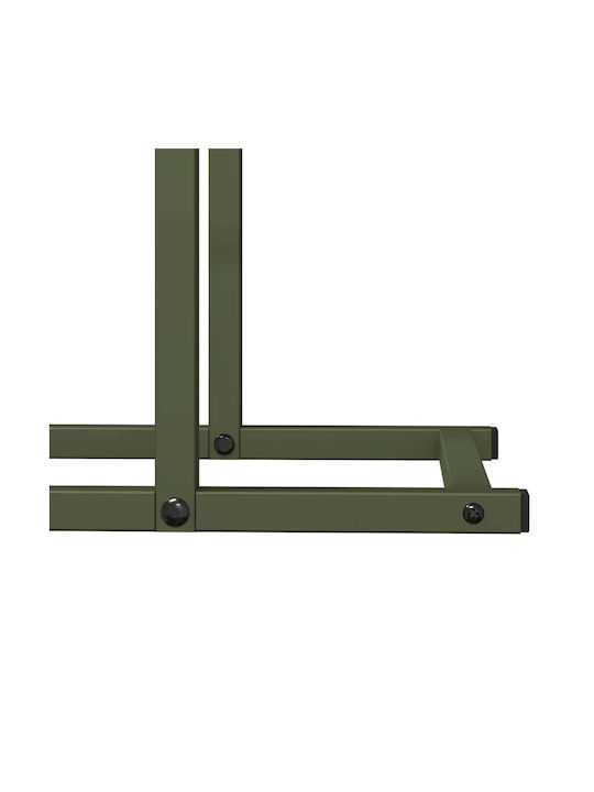 vidaXL Inox Raft Depozitare lemne 80x25x90cm Verde