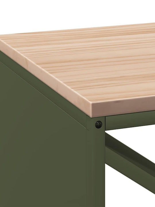 vidaXL Ξύλινο Ράφι Αποθήκευσης Ξύλων 100.5x35.5x40cm Πράσινο