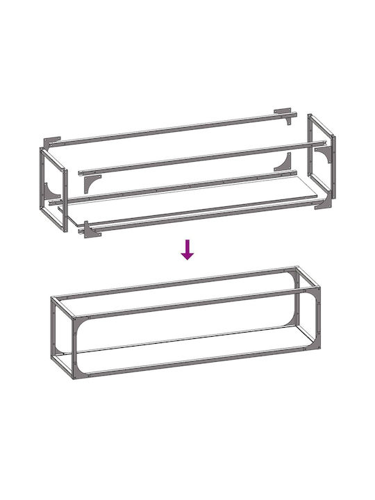 vidaXL Дърва за огрев Inox Рафт Съхранение на Дърва 25x25x100см Сив