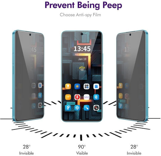 Privacy Full Face Tempered Glass Negru (OnePlus Nord 4)