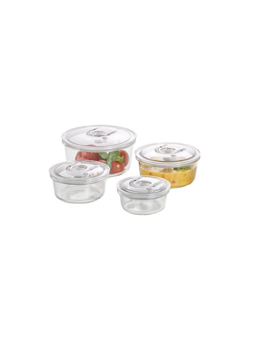 Caso Cutie pentru Mâncare Silicon Transparent Potrivit pentru Cuptor cu Microunde 4buc