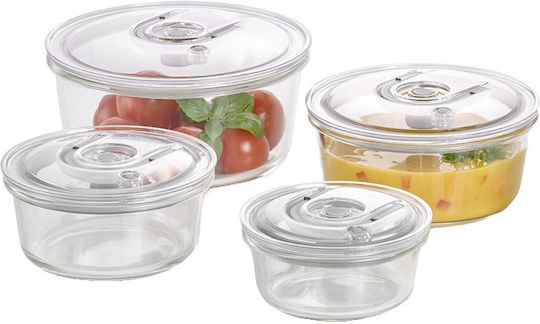 Caso Cutie pentru Mâncare Silicon Transparent Potrivit pentru Cuptor cu Microunde 4buc