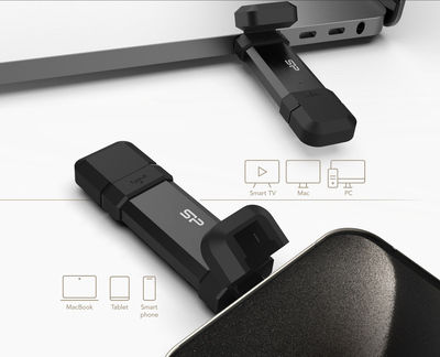 Silicon Power 2.0TB USB 3.2 SSD Stick with connection USB-C Black