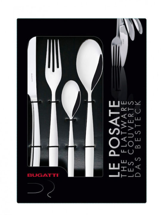 Casa Bugatti Set de Tacâmuri Inoxidabil Gri 24buc