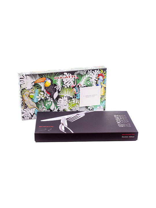 Casa Bugatti Glamour Set de Tacâmuri Inoxidabil Negre 24buc