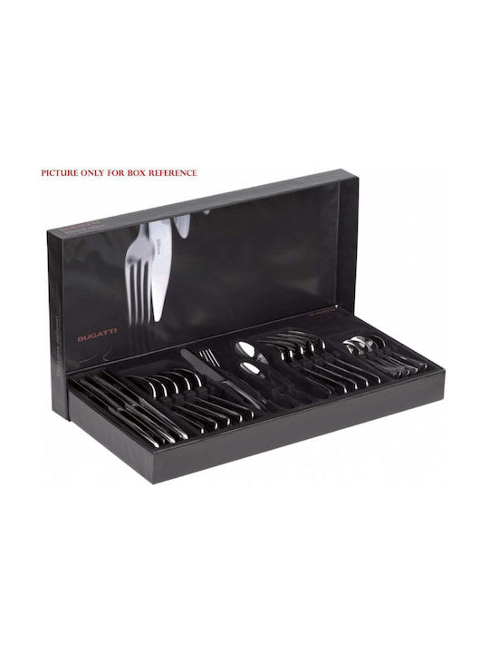 Casa Bugatti Glamour Set de Tacâmuri Inoxidabil Negre 24buc
