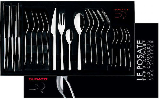 Casa Bugatti Goccia Сет ножове и вилице Неръждаеми Сребрист 24бр