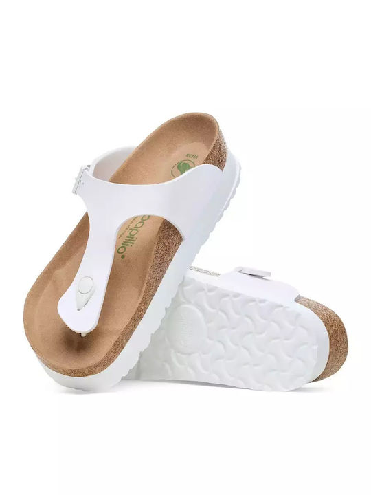 Gizeh Leather Women's Anatomic Flat Sandals White