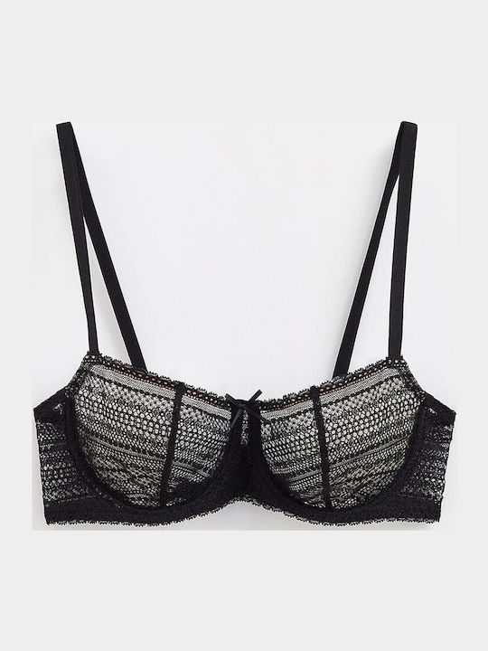 Balconette Balconette Bra without Padding Black