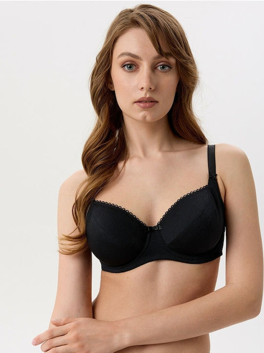 Bra without Padding Underwire Black