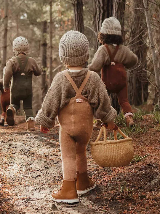 Kinder Leggings Lang Light Brown
