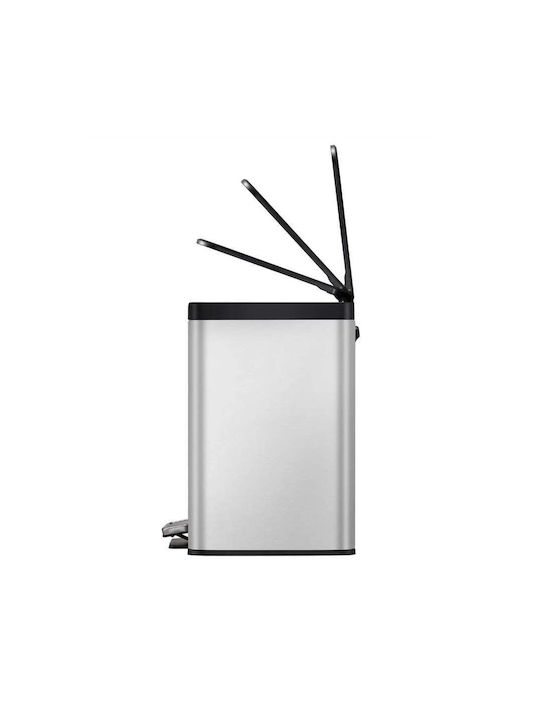 Eko Essential Coș de Gunoi din Oțel Inoxidabil cu Pedală Gri 46.2x41x33.8cm 1buc
