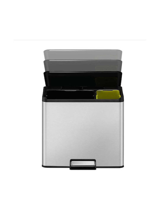 Eko Essential Coș de Gunoi din Oțel Inoxidabil cu Pedală Gri 46.2x41x33.8cm 1buc
