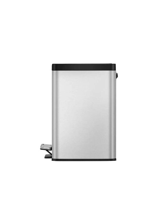 Eko Essential Coș de Gunoi din Oțel Inoxidabil cu Pedală Gri 46.2x41x33.8cm 1buc