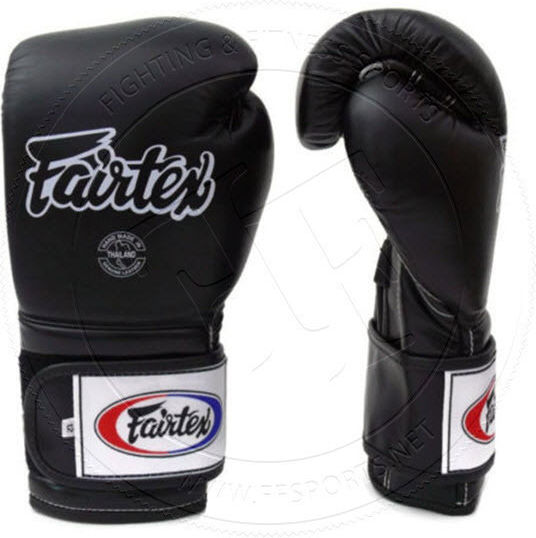 Fairtex Boxhandschuhe Leder für Kampf Schwarz