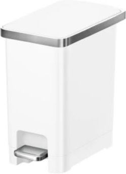 Eko Hana Slim Waste Bin Waste made of Stainless Steel with Pedal White 29.5x32x17.5cm 1pcs