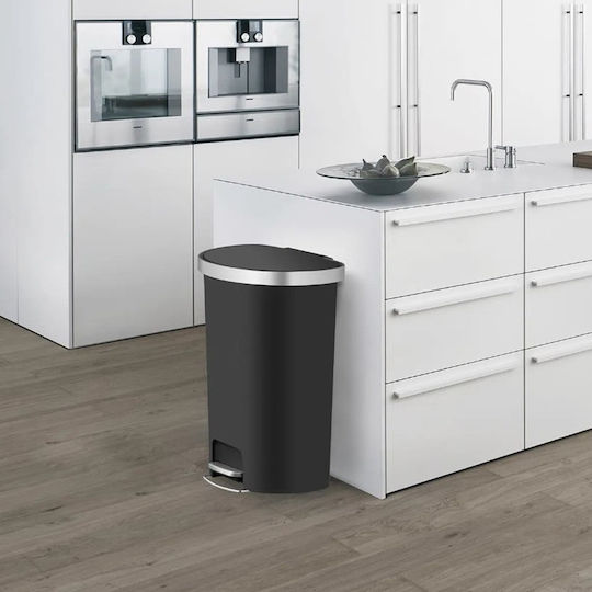 Eko Eko Hana Mülleimer aus Inox mit Pedal Schwarz 55lt