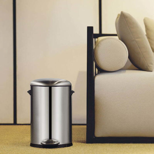 Eko Belle Deluxe Κάδος Απορριμμάτων από Ανοξείδωτο Ατσάλι με Πεντάλ Γκρι 12lt