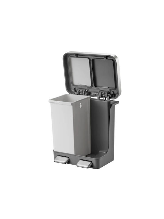 Eko Hana Duo Coș de Gunoi din Oțel Inoxidabil cu Pedală Alb 10lt 1buc