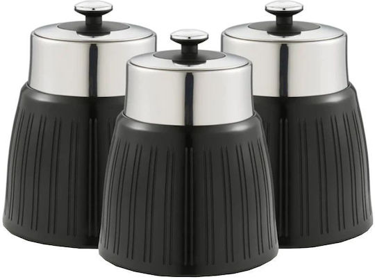Swan Swka1024 Set 3buc Borcane pentru Zahăr / Maro / Ceai cu capac Plastic Negru 1200ml