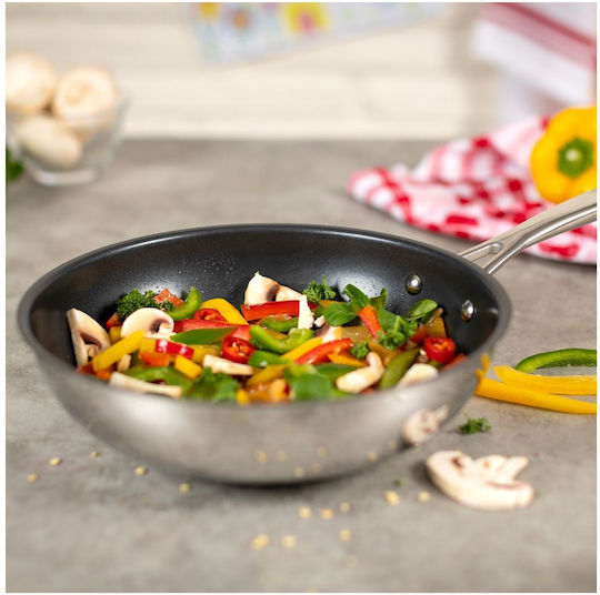 Kuhn Rikon Allround Wok din Oțel Inoxidabil cu Strat Antiaderent 24cm
