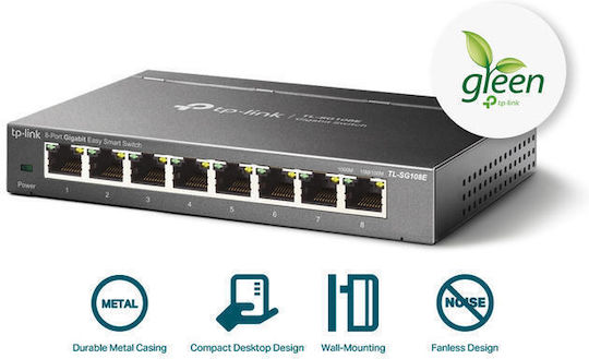 TP-LINK TL-SG108E Unmanaged L2 Switch with 8 Gigabit (1Gbps) Ethernet Ports