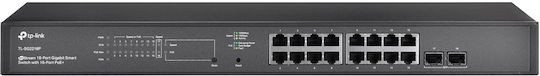 TP-LINK TL-SG2218P Managed L3 PoE+ Switch with 16 Gigabit (1Gbps) Ethernet Ports and 2 SFP Ports